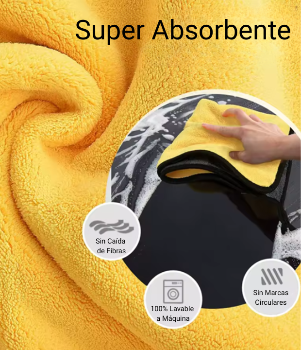 Toalla de limpieza de microfibra, paño de secado suave grueso, toallas de lavado de moto